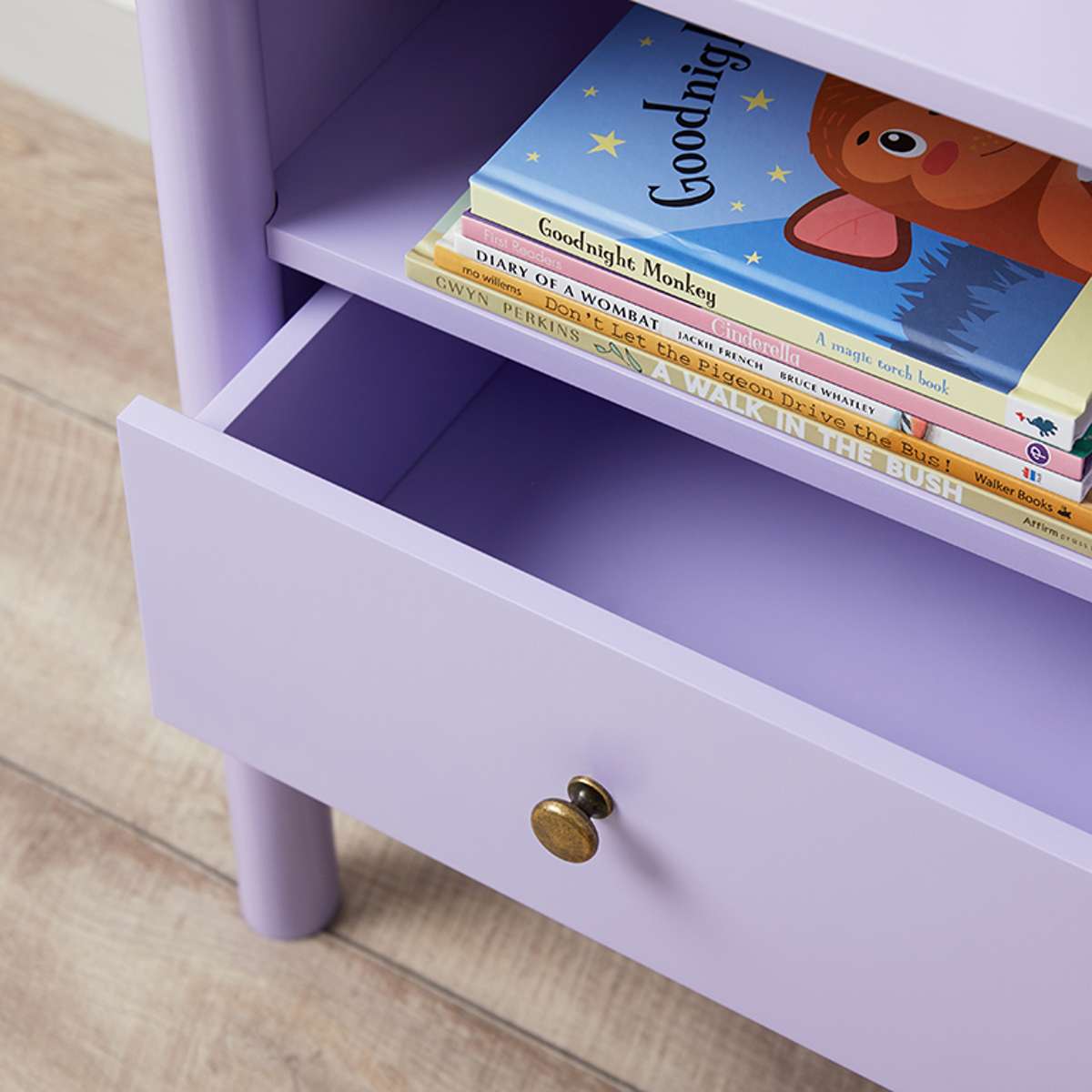 Maisie Scalloped Bedside Table - Lilac - Mocka New Zealand