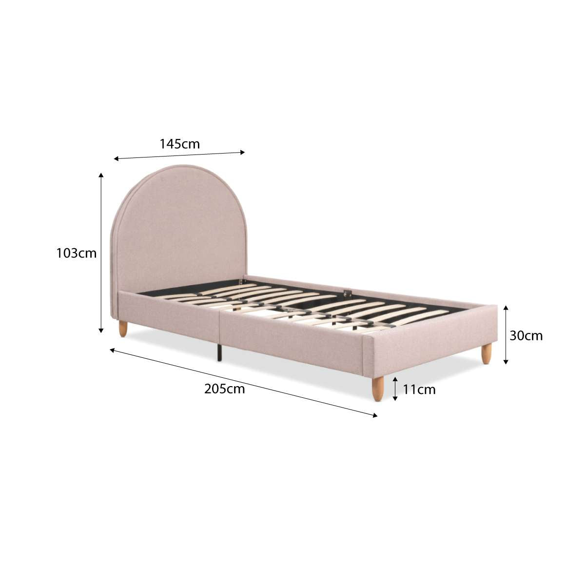 Imogen Double Bed - Dusty Pink