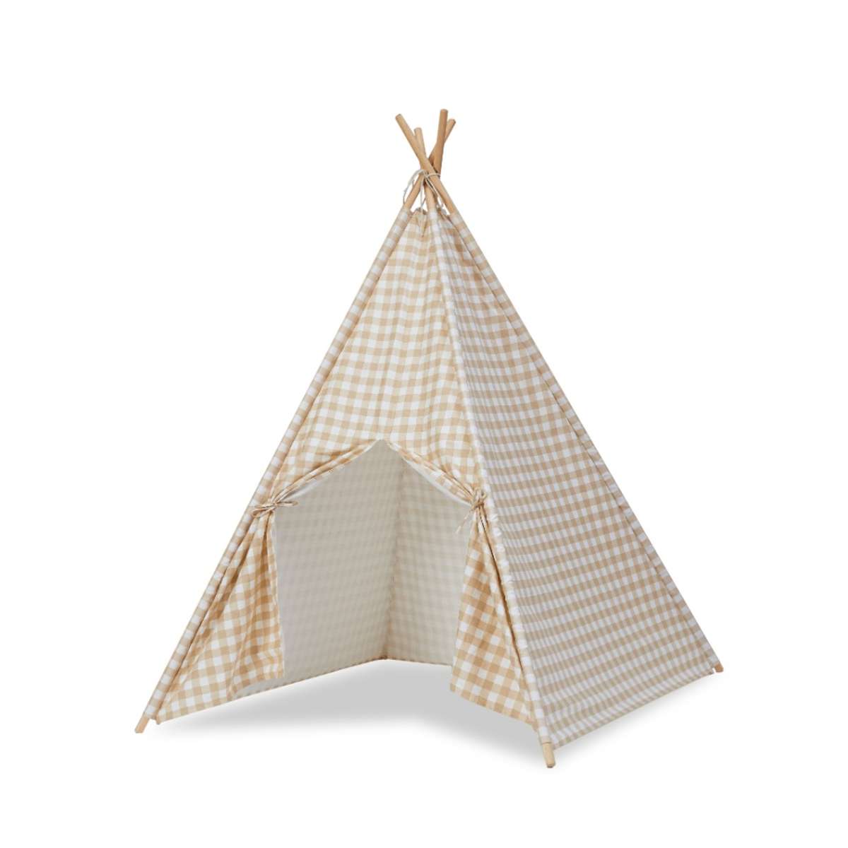 Henley Teepee - Beige Gingham - Mocka New Zealand