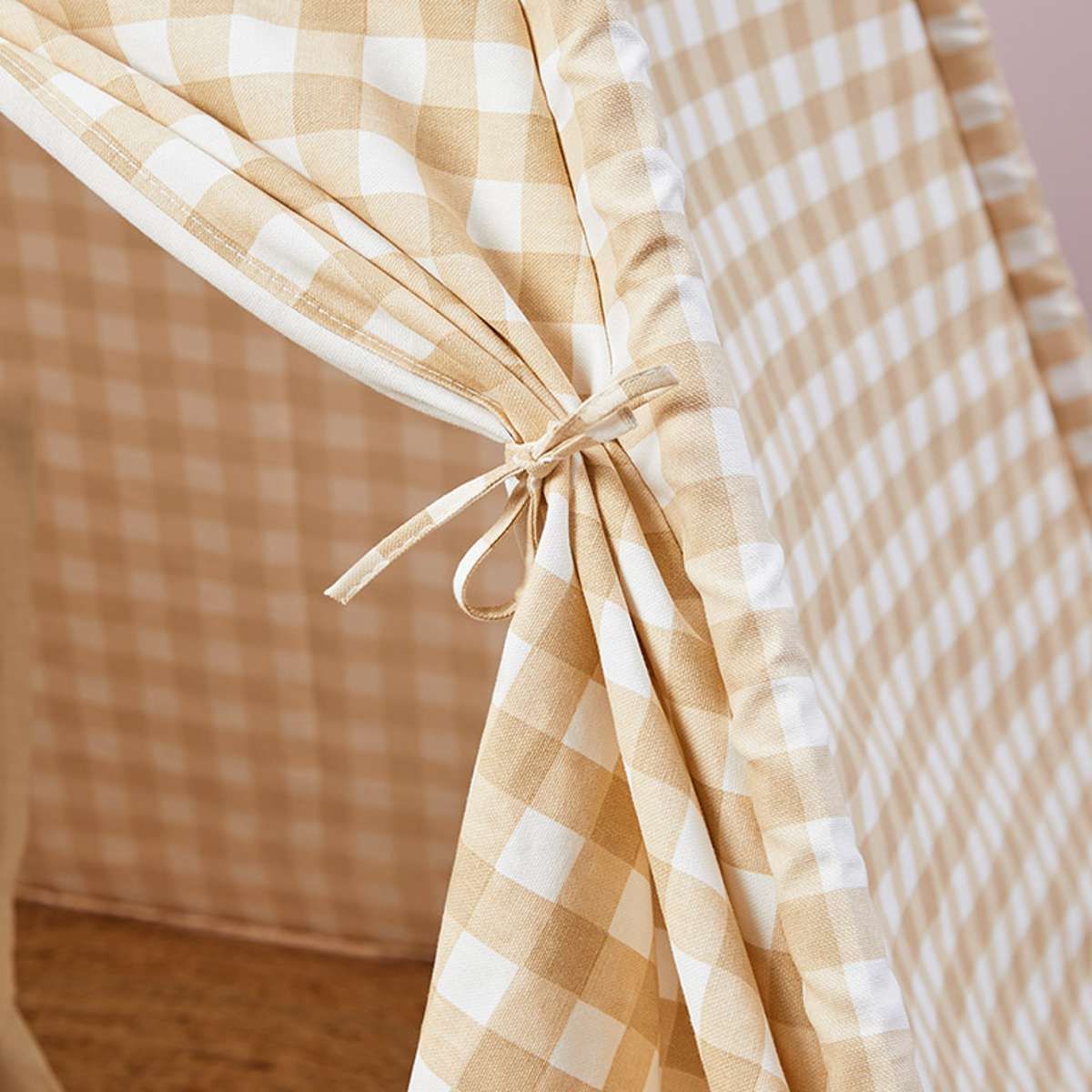 Henley Teepee - Beige Gingham - Mocka New Zealand