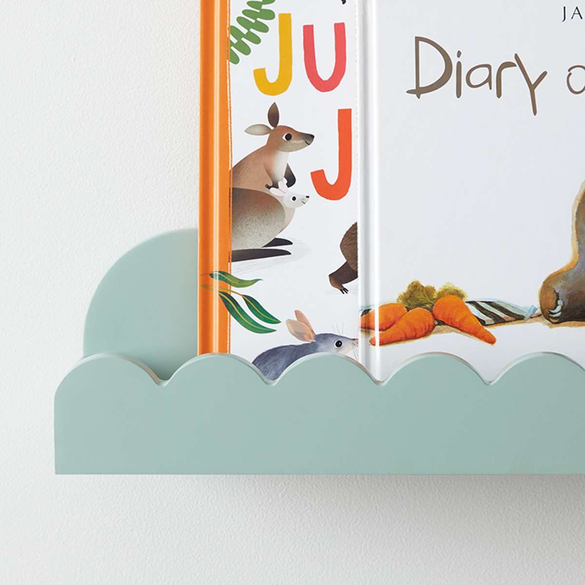 Sarah Scalloped Wall Shelf - Sage Green - Mocka New Zealand