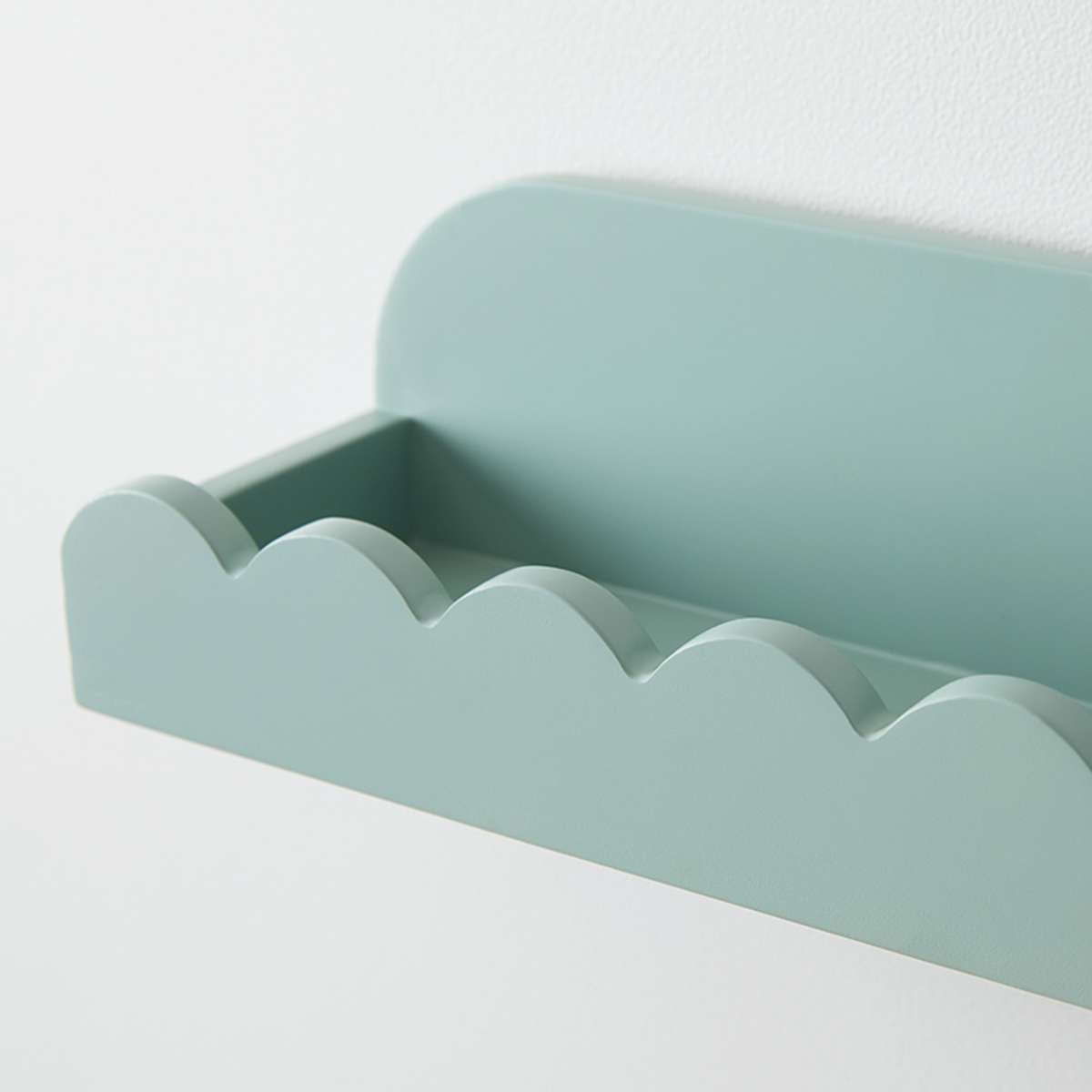 Sarah Scalloped Wall Shelf - Sage Green - Mocka New Zealand