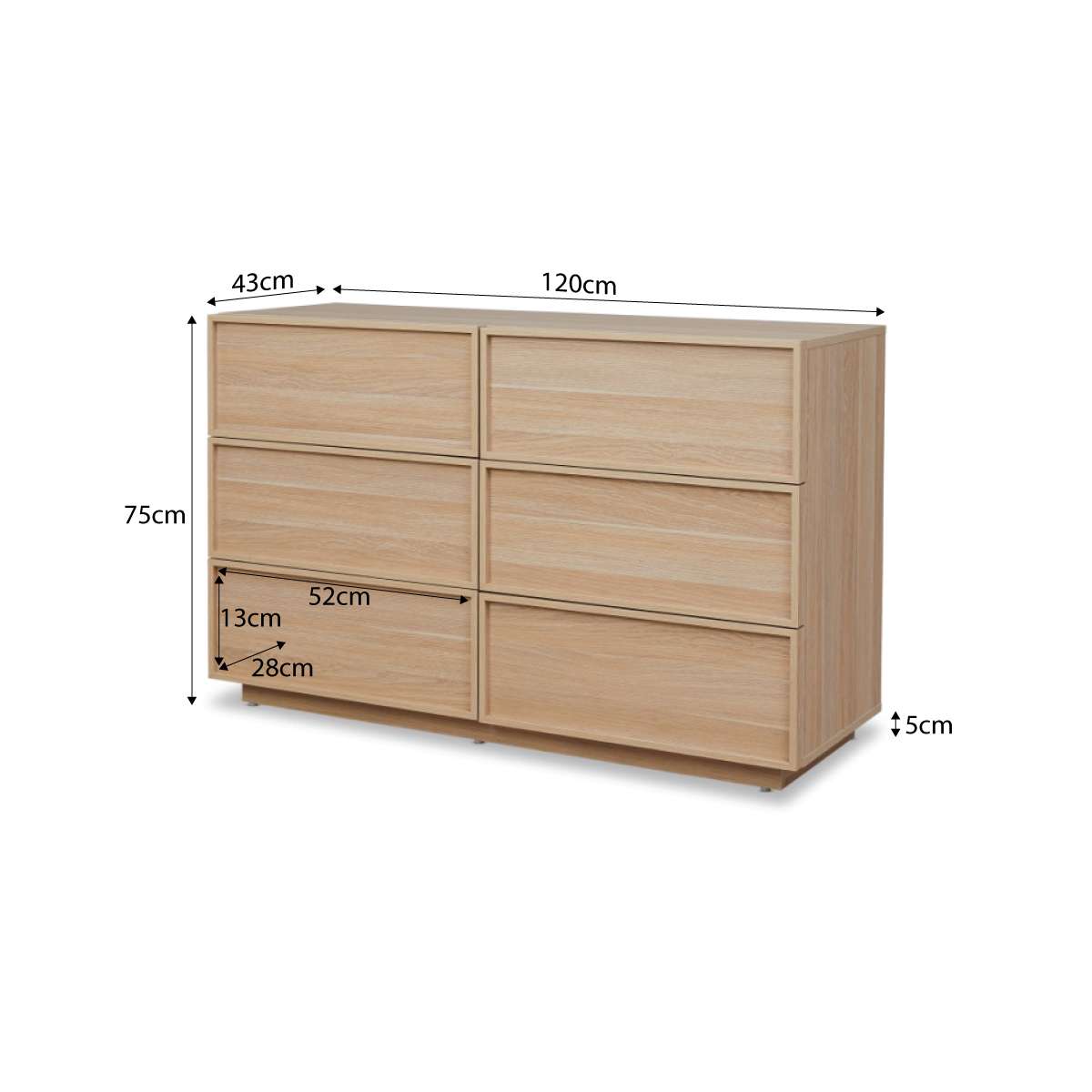Osaka Six Drawer - Natural - Mocka New Zealand