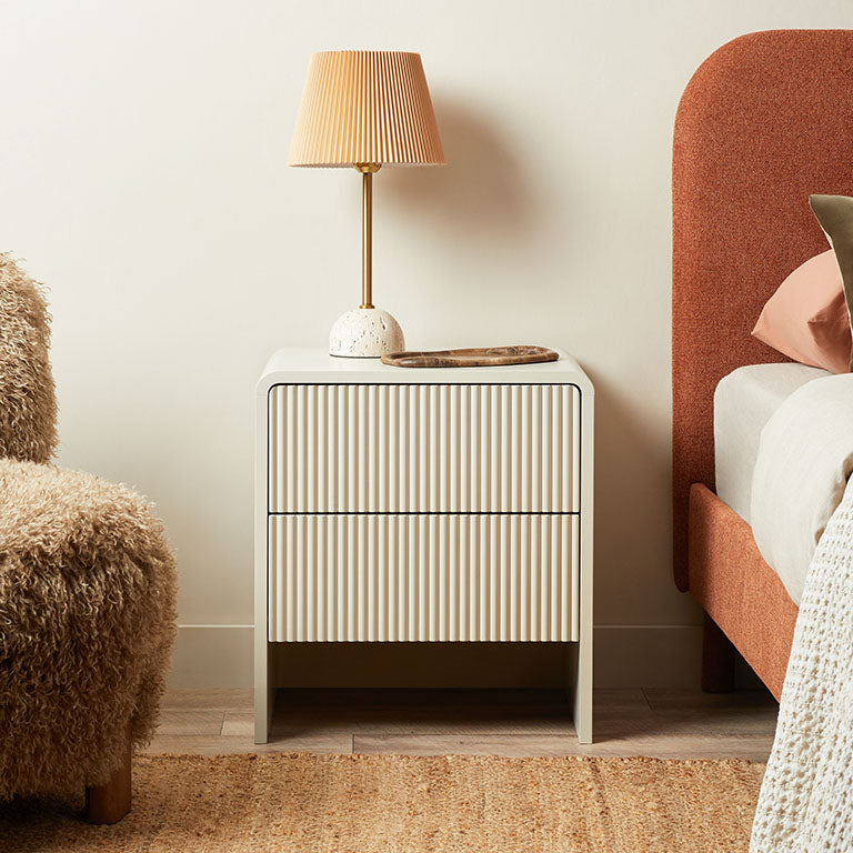 Majorca Bedside Table - Beige - Mocka New Zealand