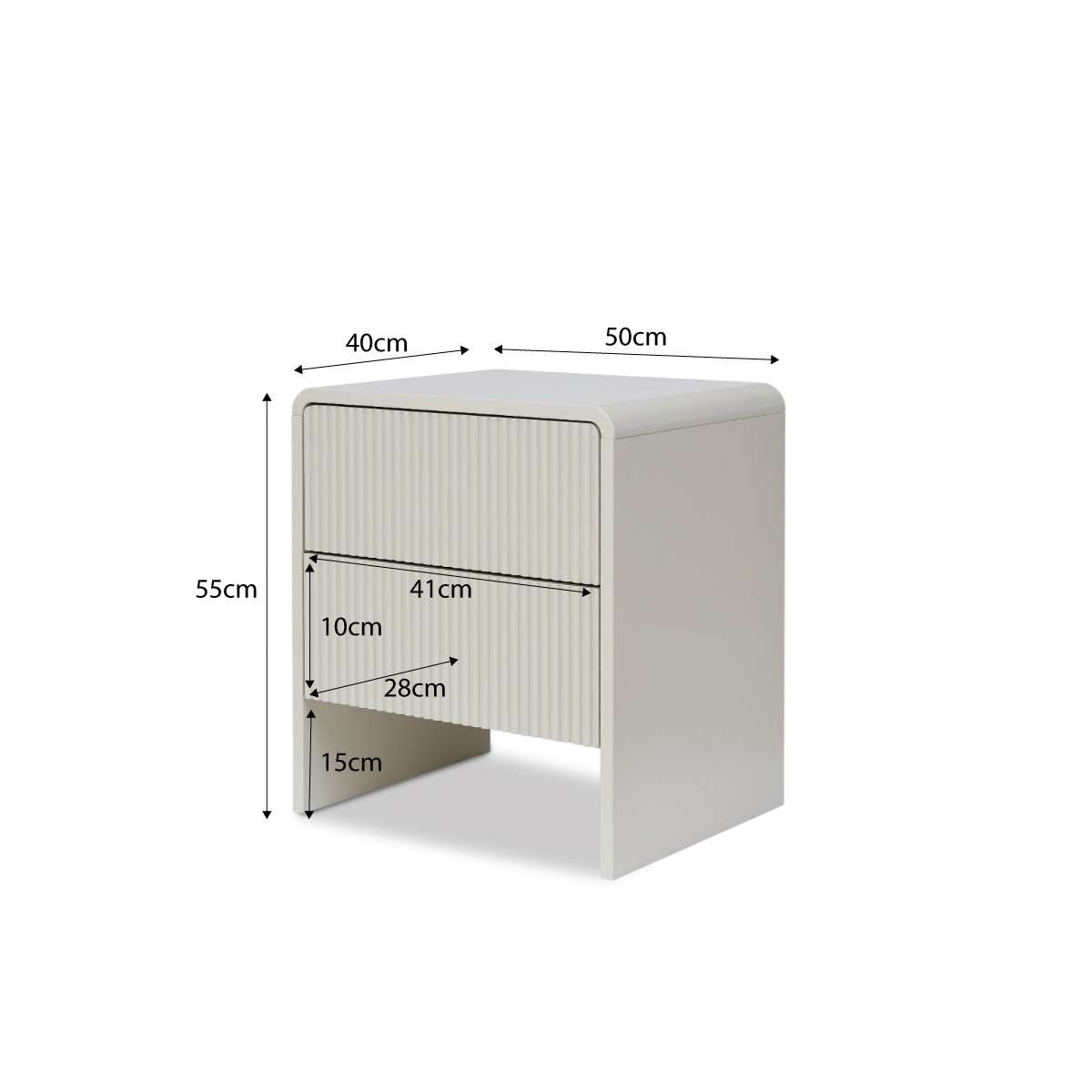 Majorca Bedside Table - Beige - Mocka New Zealand