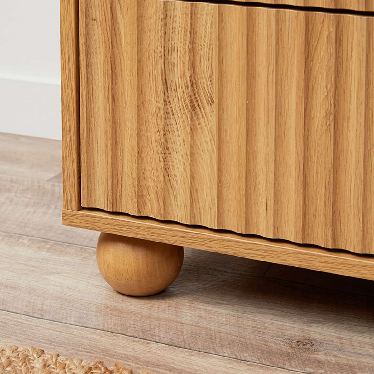 Deven Ball Feet Six Drawer - Natural - Mocka New Zealand
