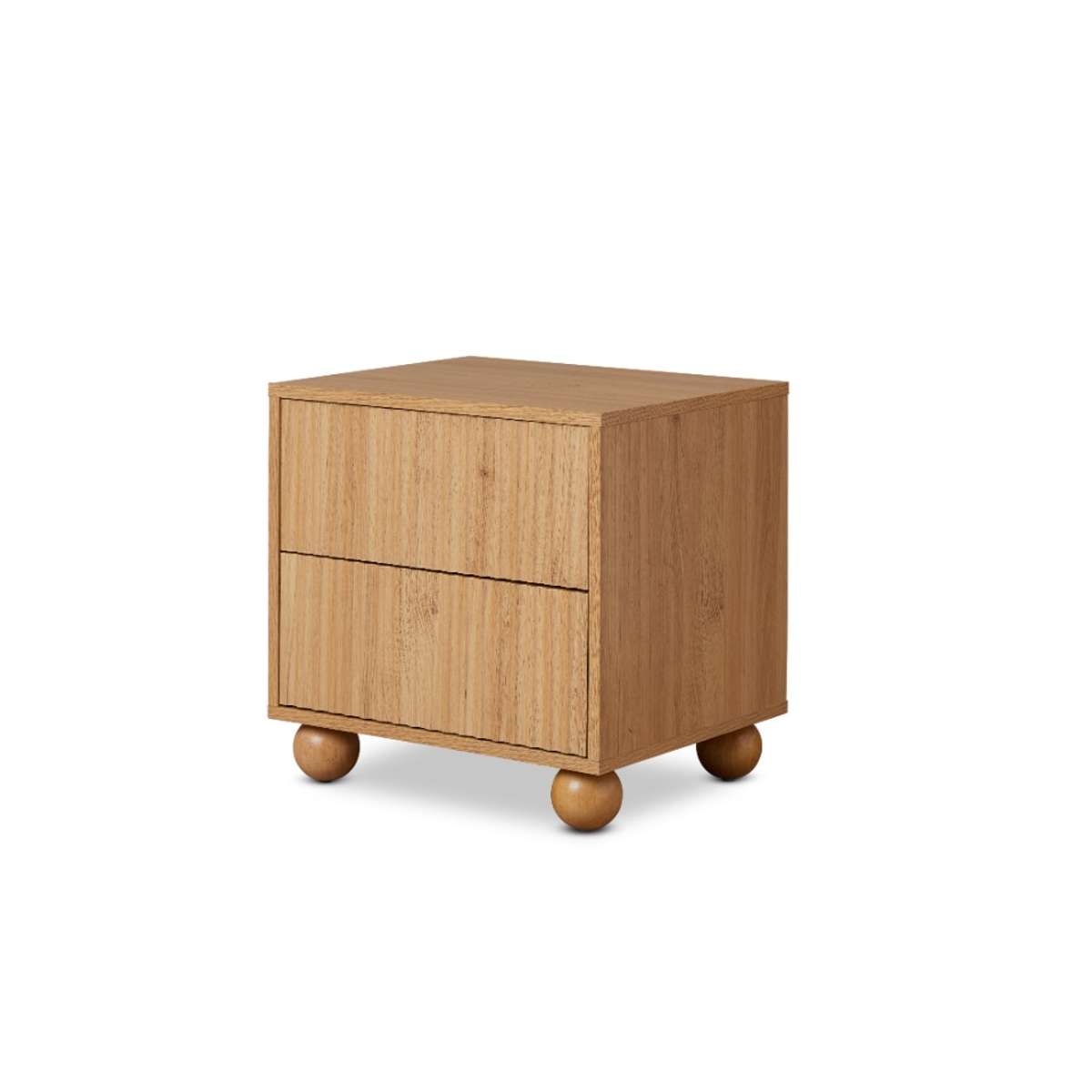 Deven Ball Feet Bedside Table - Natural - Mocka New Zealand