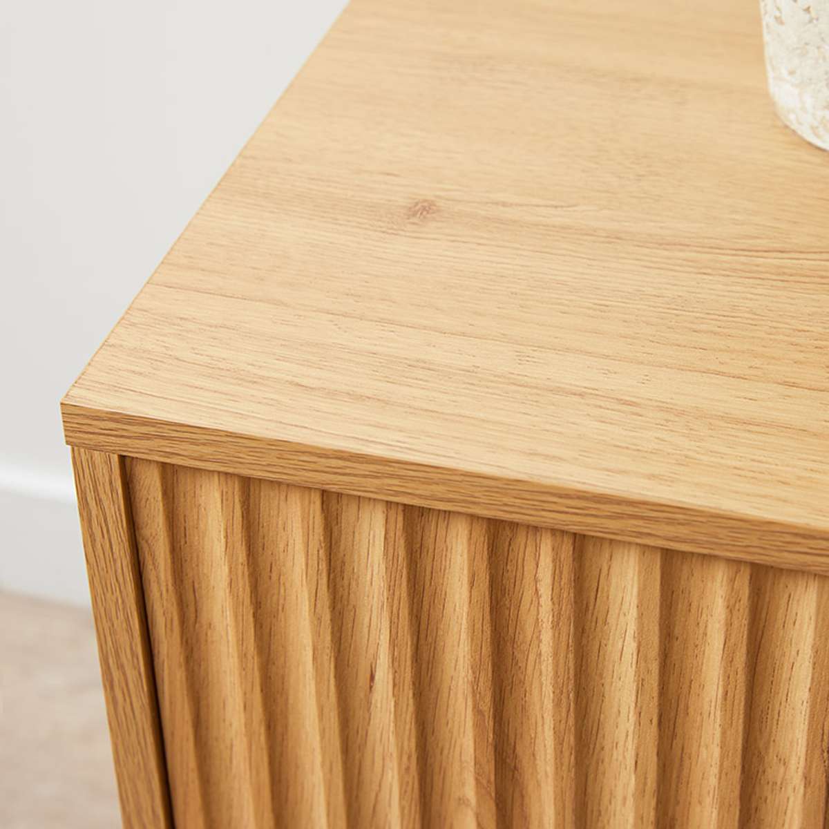 Deven Ball Feet Bedside Table - Natural - Mocka New Zealand