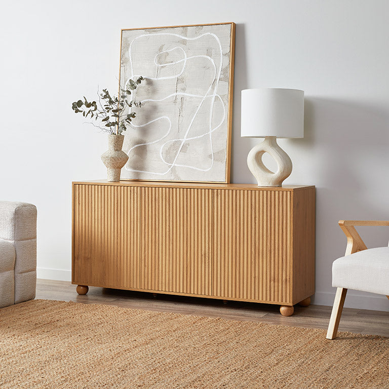 Deven Ball Feet Buffet - Natural - Mocka New Zealand