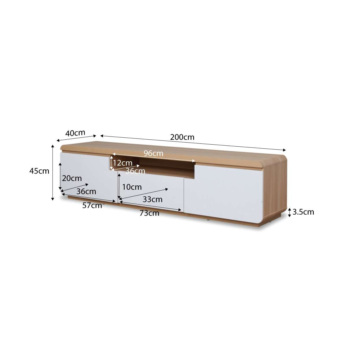 Rhodes Entertainment Unit - White/Natural - Mocka New Zealand