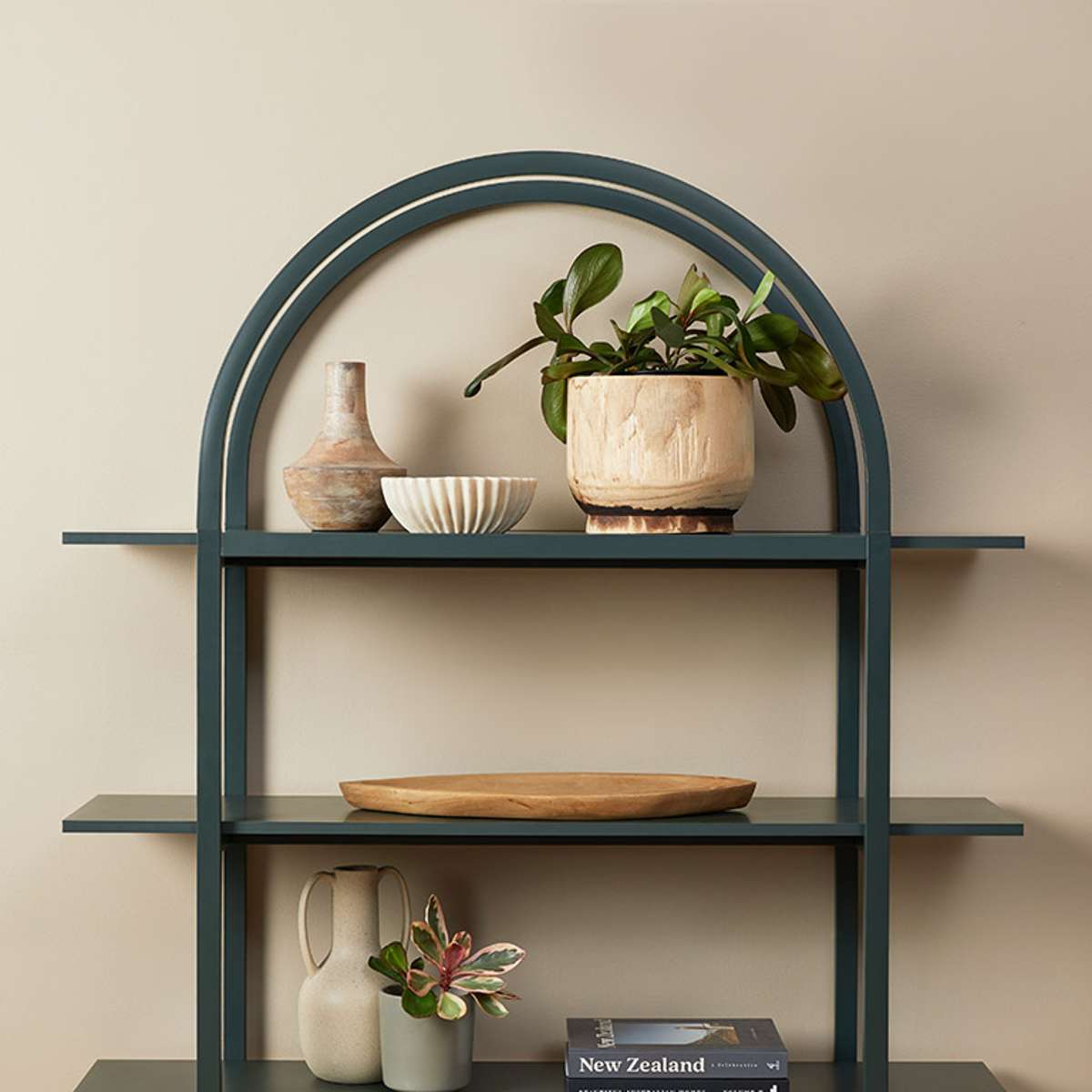 Alfie Arched Shelves - Green - Mocka New Zealand