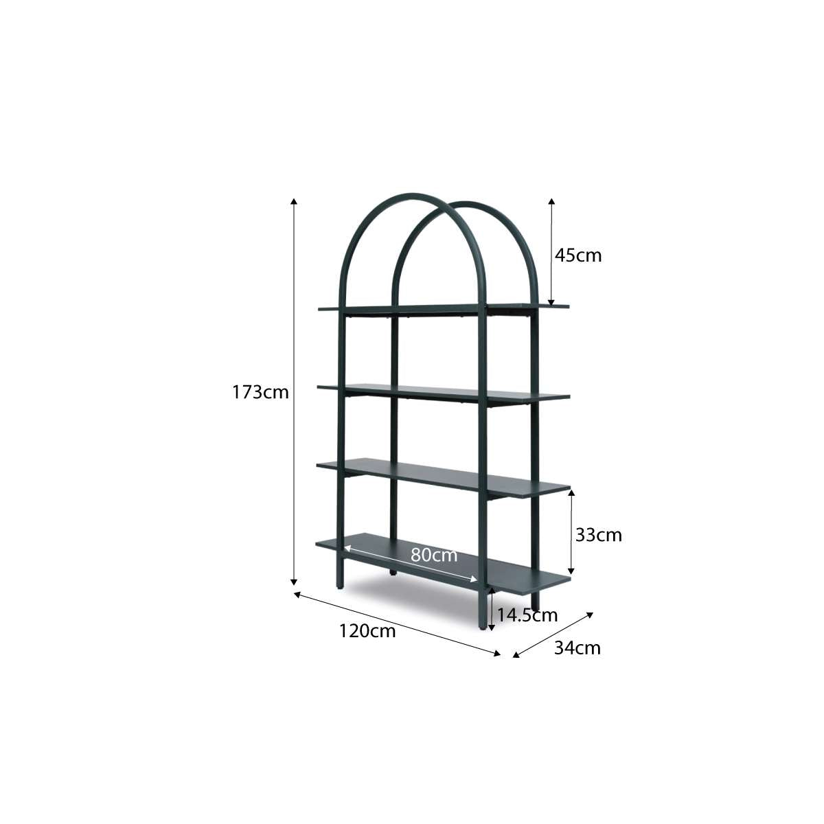 Alfie Arched Shelves - Green - Mocka New Zealand