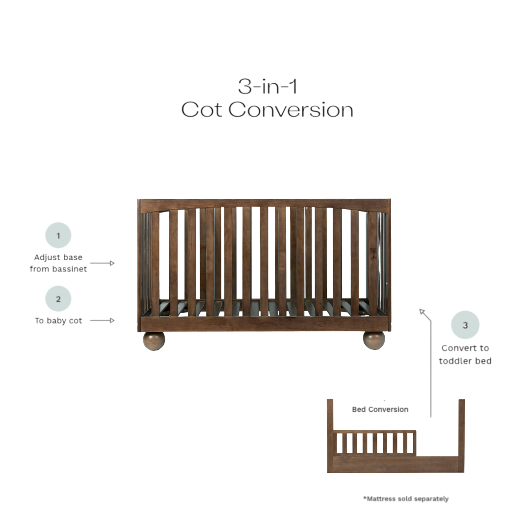 Blake Almond 3-in-1 Conversion Cot Bundle - Mocka New Zealand