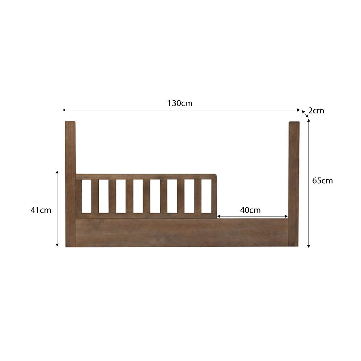 Blake Cot Toddler Bed Half Frame - Almond - Mocka New Zealand