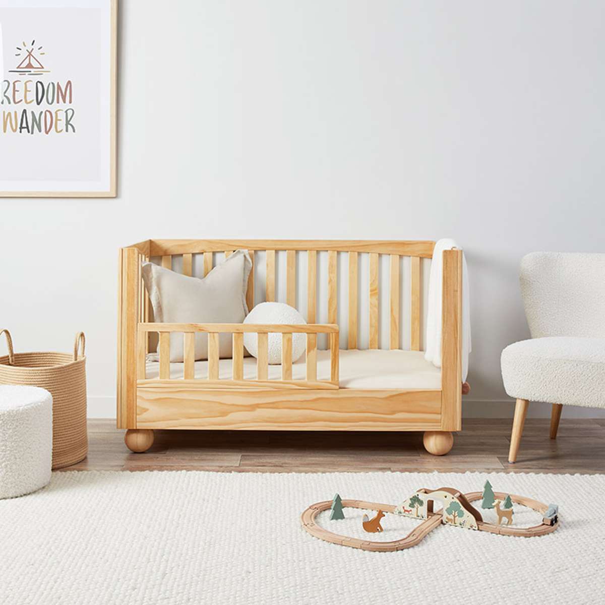 Blake Cot Toddler Bed Half Frame - Natural - Mocka New Zealand