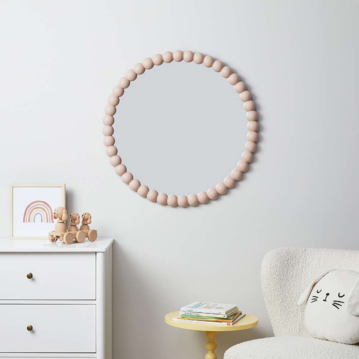Bobbin Mirror - Round - Pink - Mocka New Zealand