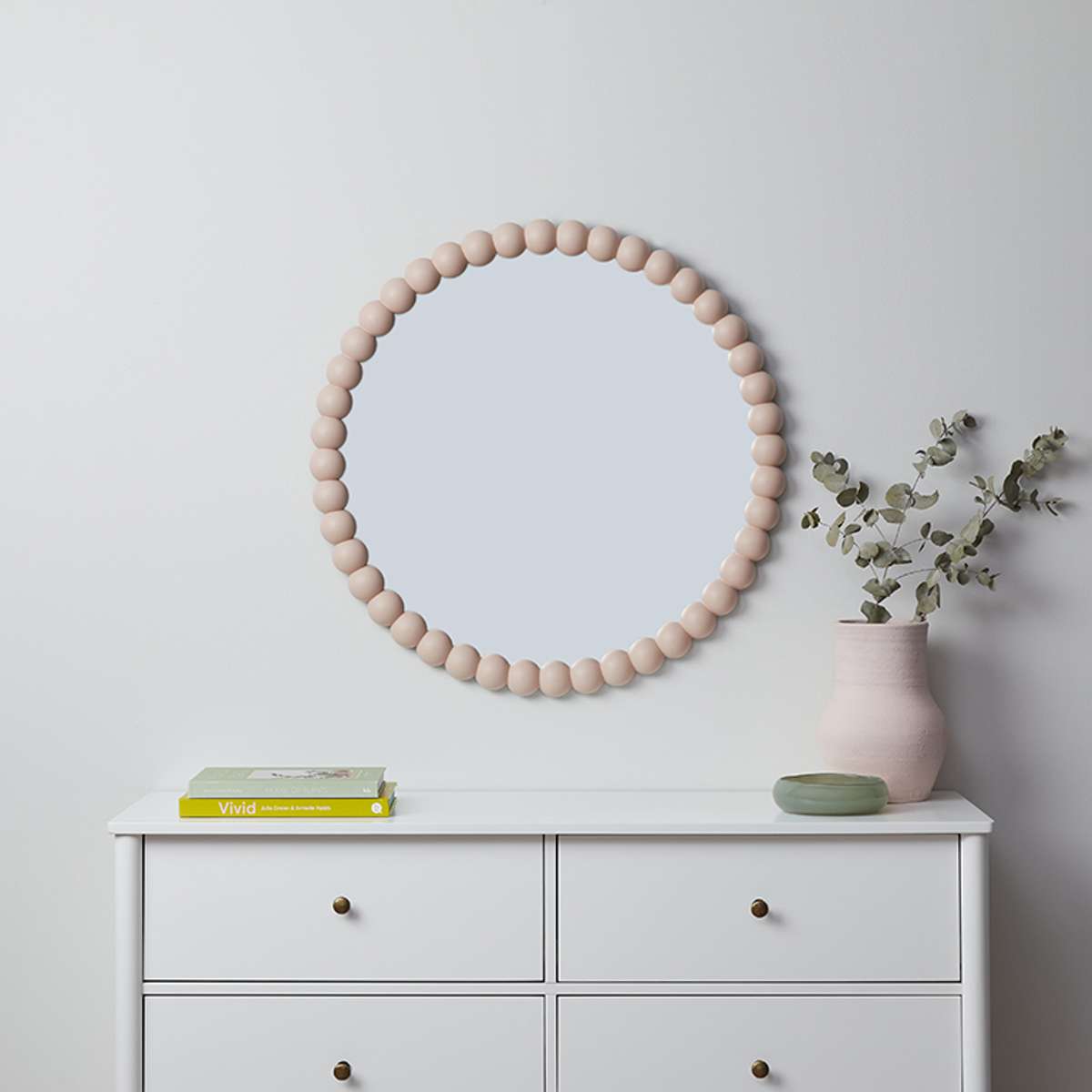 Bobbin Mirror - Round - Pink - Mocka New Zealand