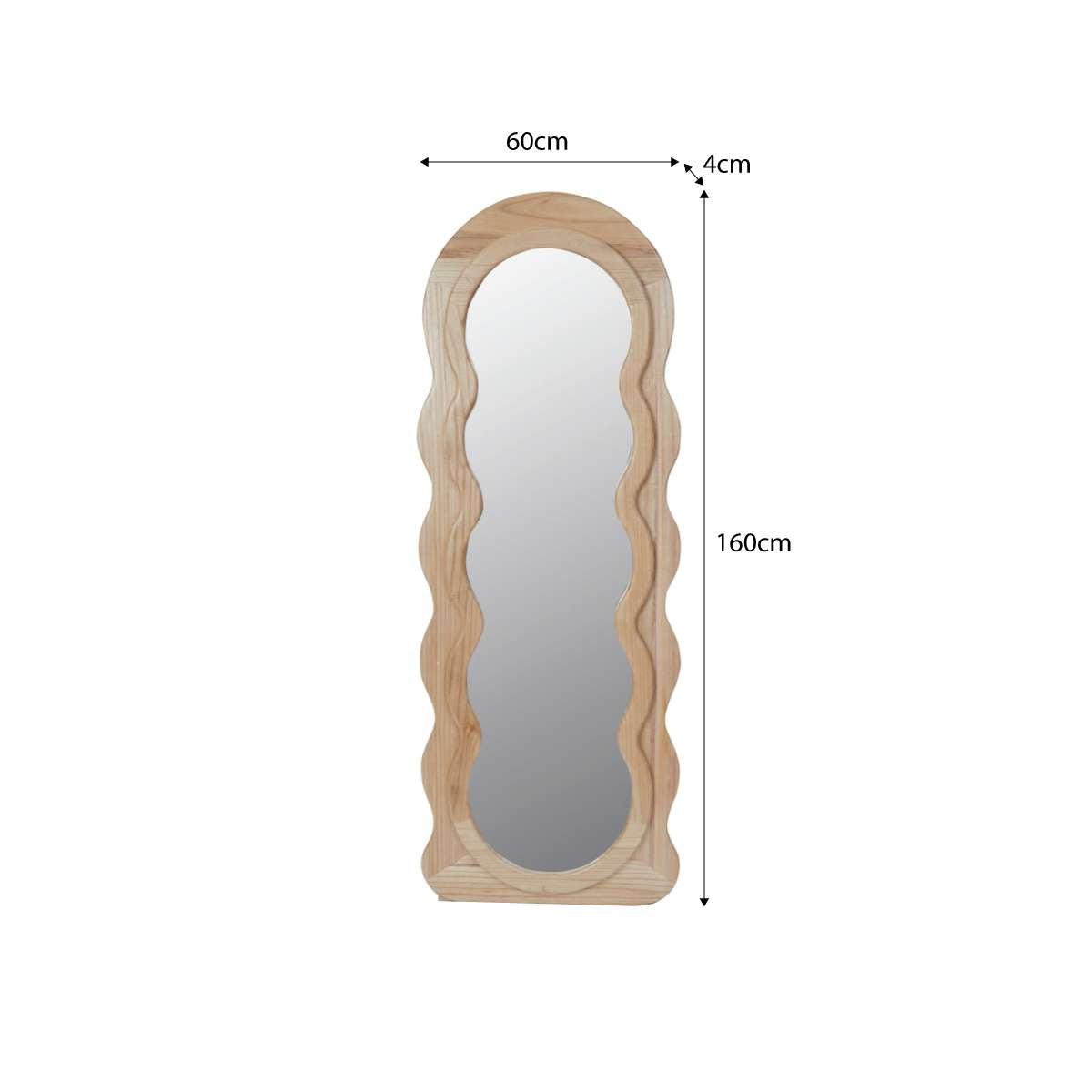 Wave Solid Wood Mirror - Mocka New Zealand