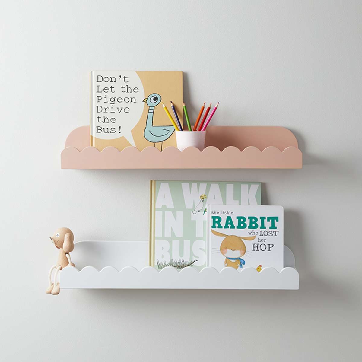 Sarah Scalloped Wall Shelf - White - Mocka New Zealand