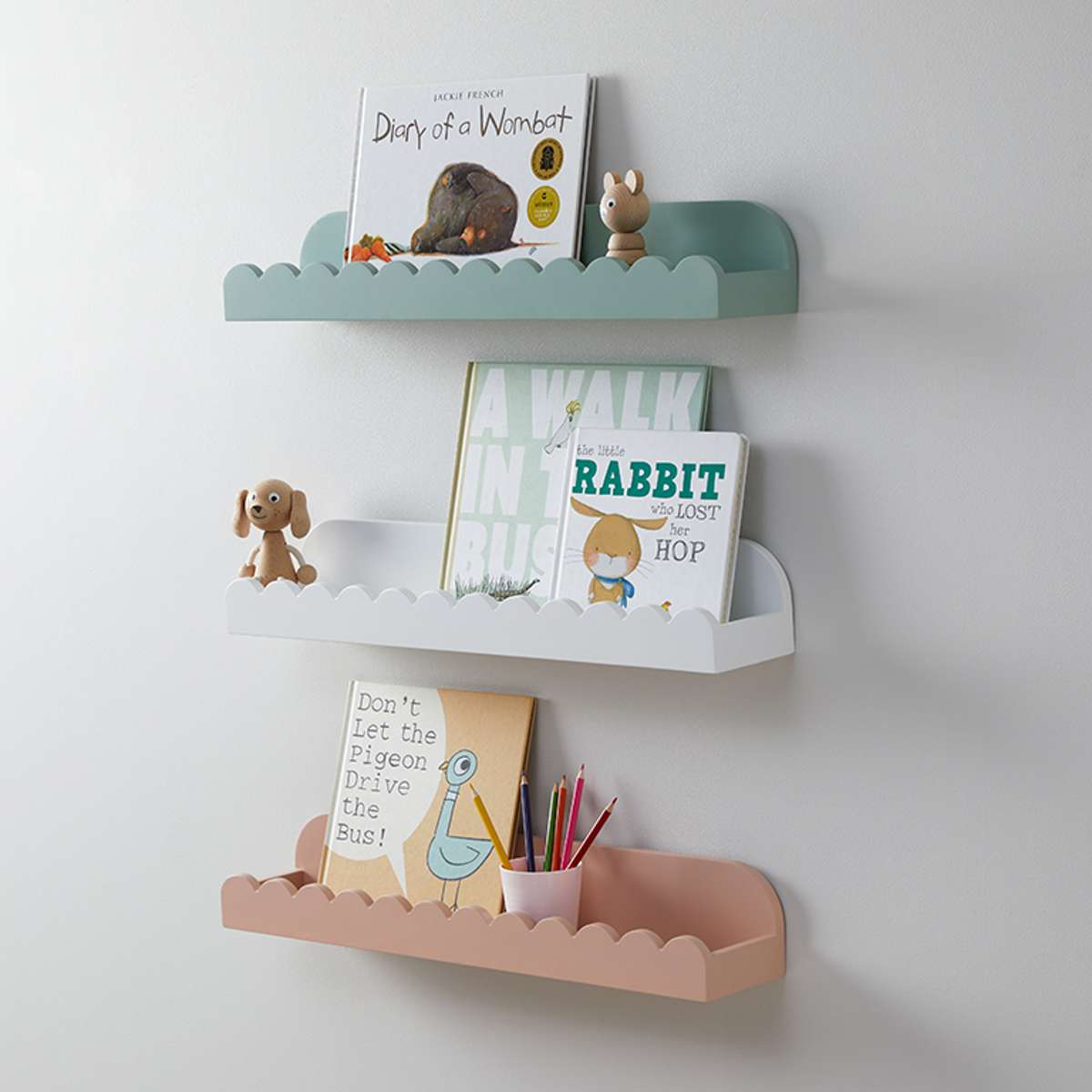 Sarah Scalloped Wall Shelf - White - Mocka New Zealand