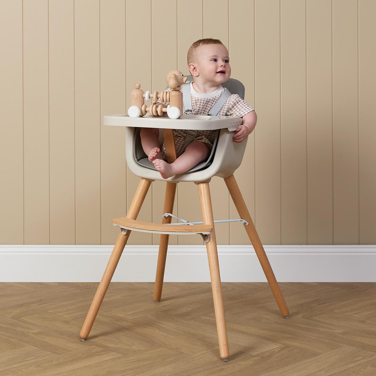 Jenson Natural Highchair - Grey - Mocka New Zealand