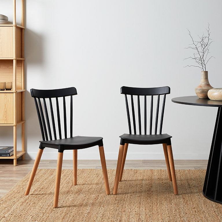 Frida Dining Chair - Set of 2 - Black - Mocka New Zealand
