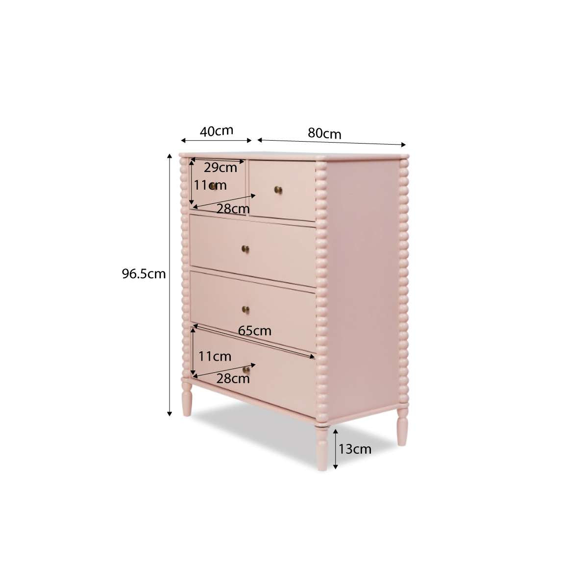 Betti Bobbin Tallboy - Pink - Mocka New Zealand