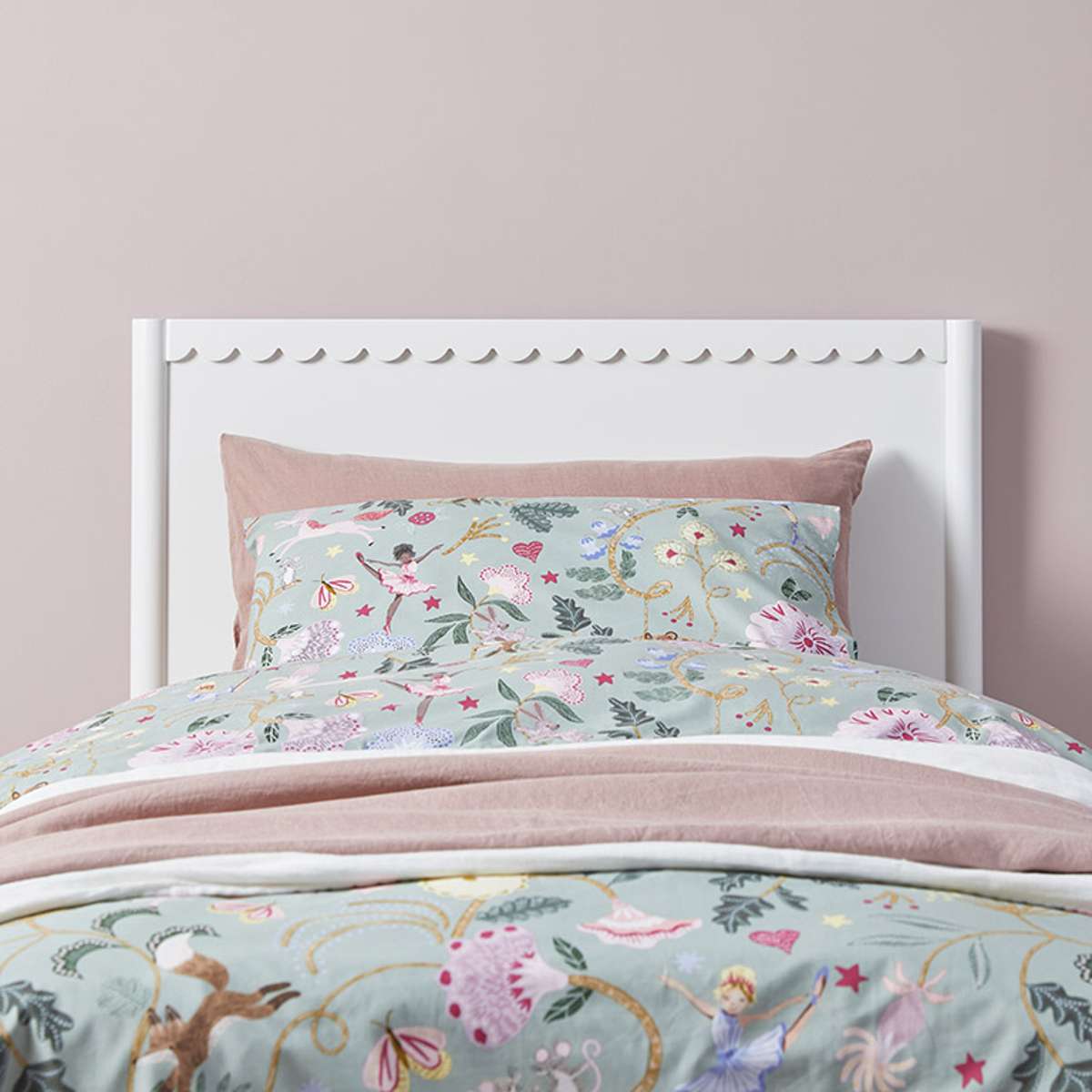 Maisie Scalloped Bed - Single - White - Mocka New Zealand
