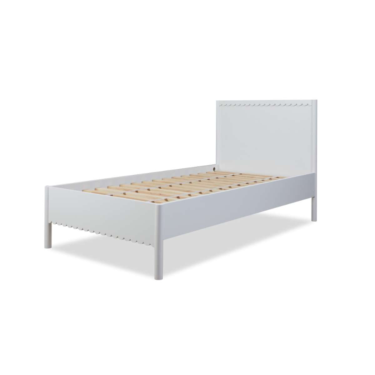 Maisie Scalloped Bed - Single - White - Mocka New Zealand