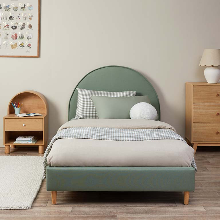 Imogen King Single Bed - Sage Green - Mocka New Zealand