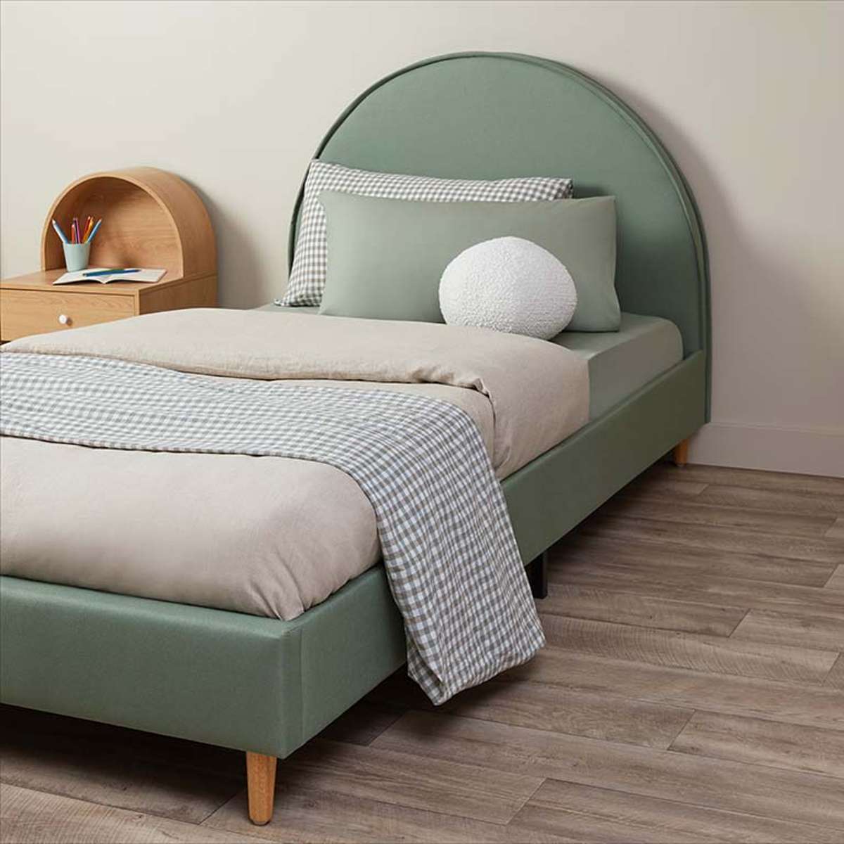 Imogen King Single Bed - Sage Green - Mocka New Zealand