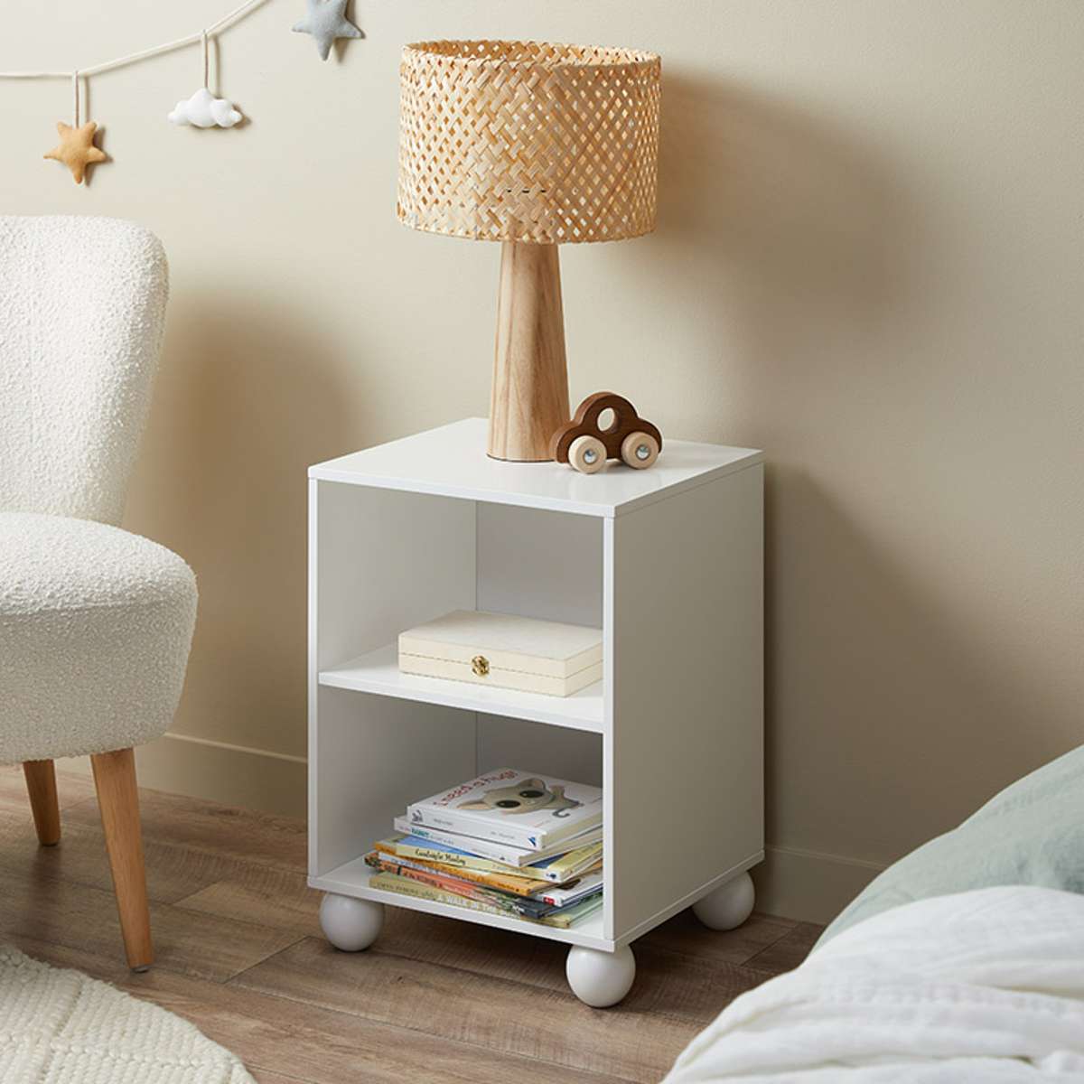 Bubble Ball Feet Side Table - White - Mocka New Zealand