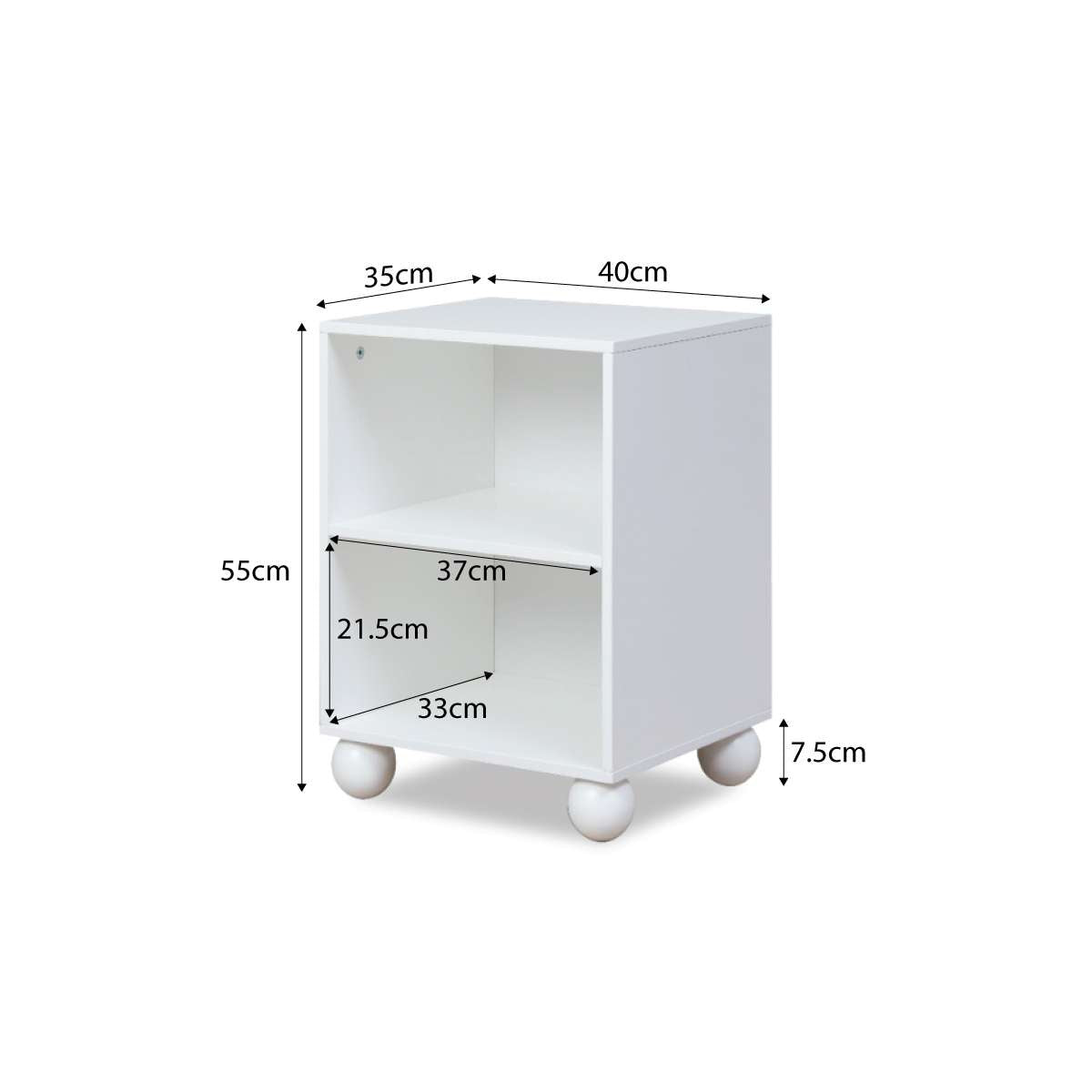 Bubble Ball Feet Side Table - White - Mocka New Zealand