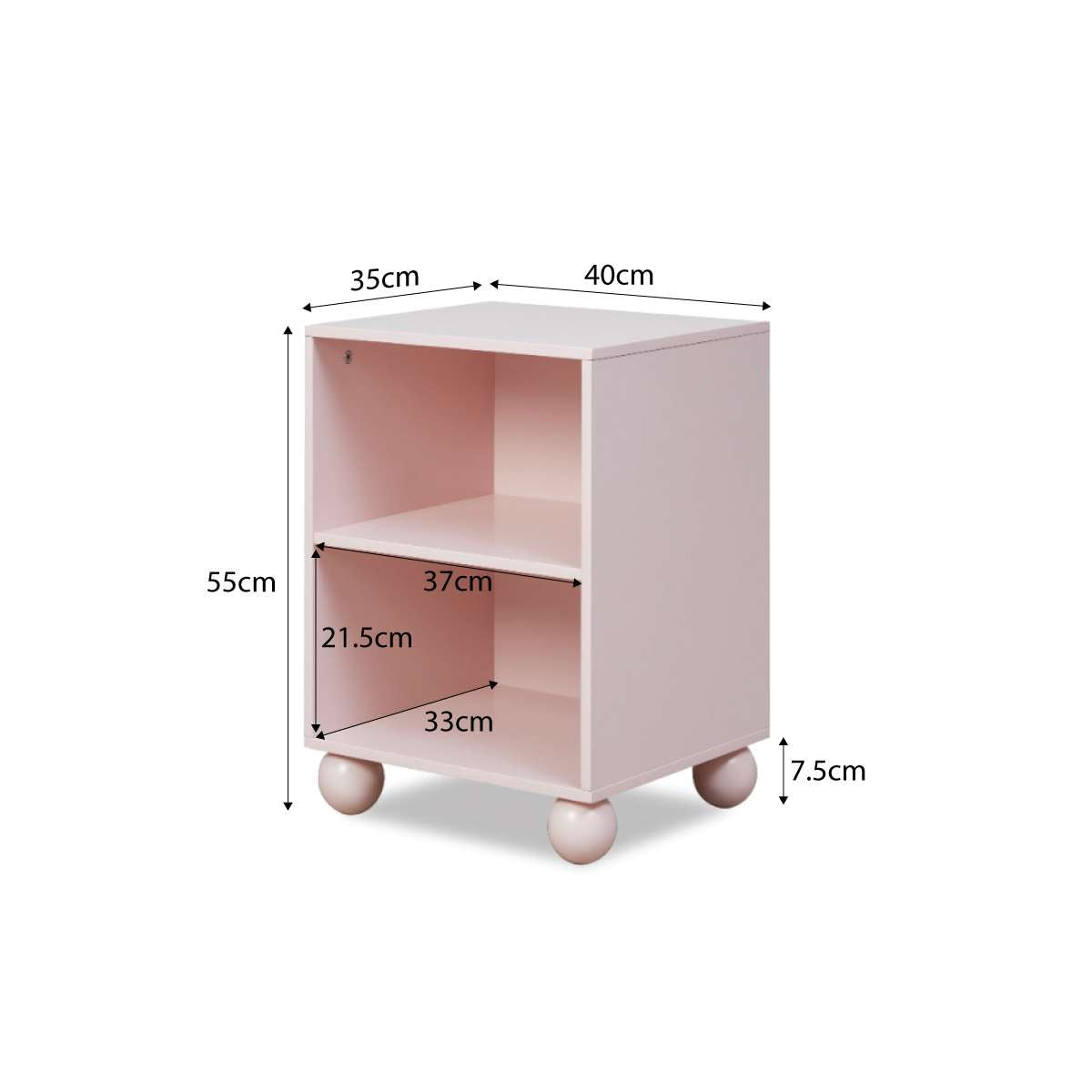 Bubble Ball Feet Side Table - Pink - Mocka New Zealand