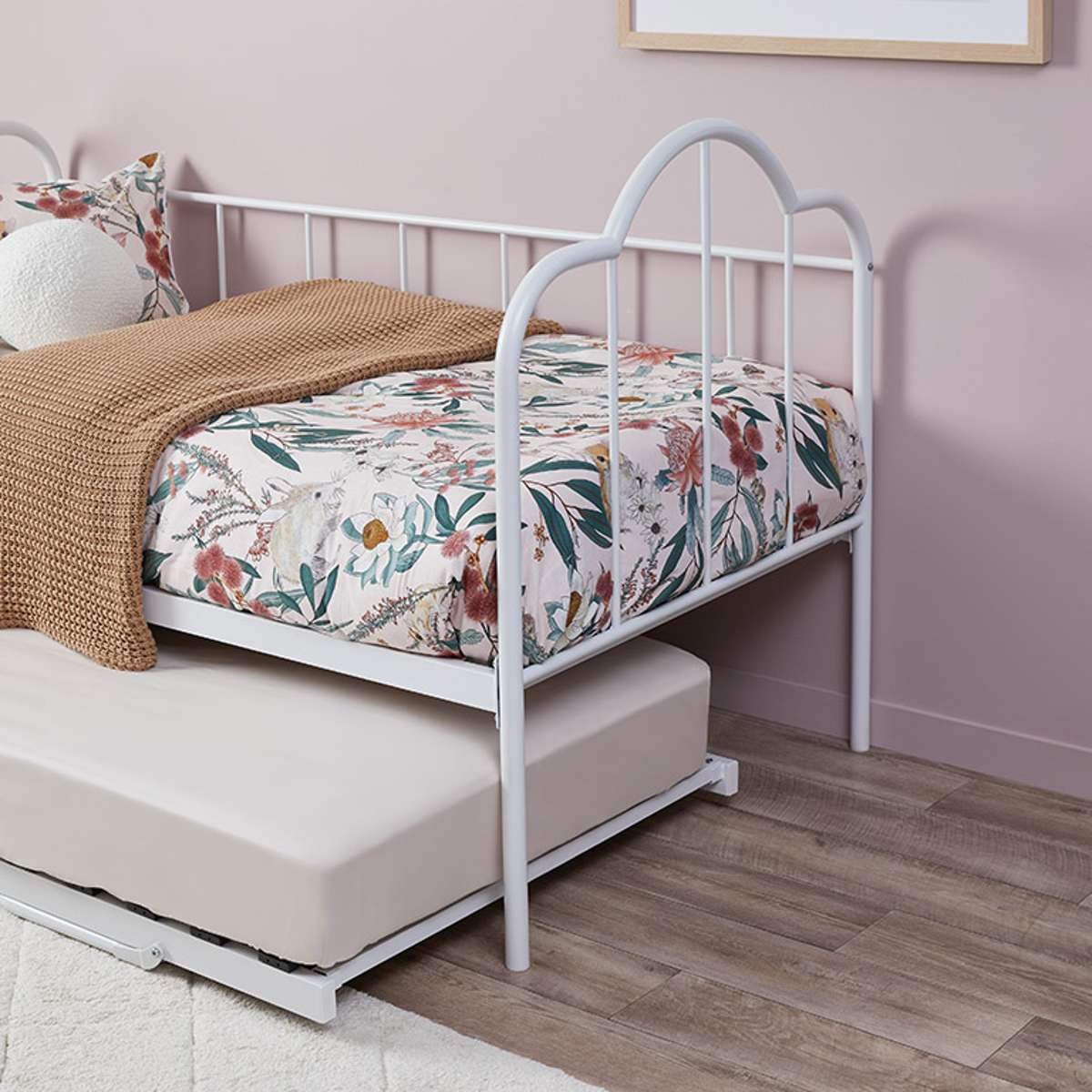 Dixie Day Bed With Trundle - White - Mocka New Zealand