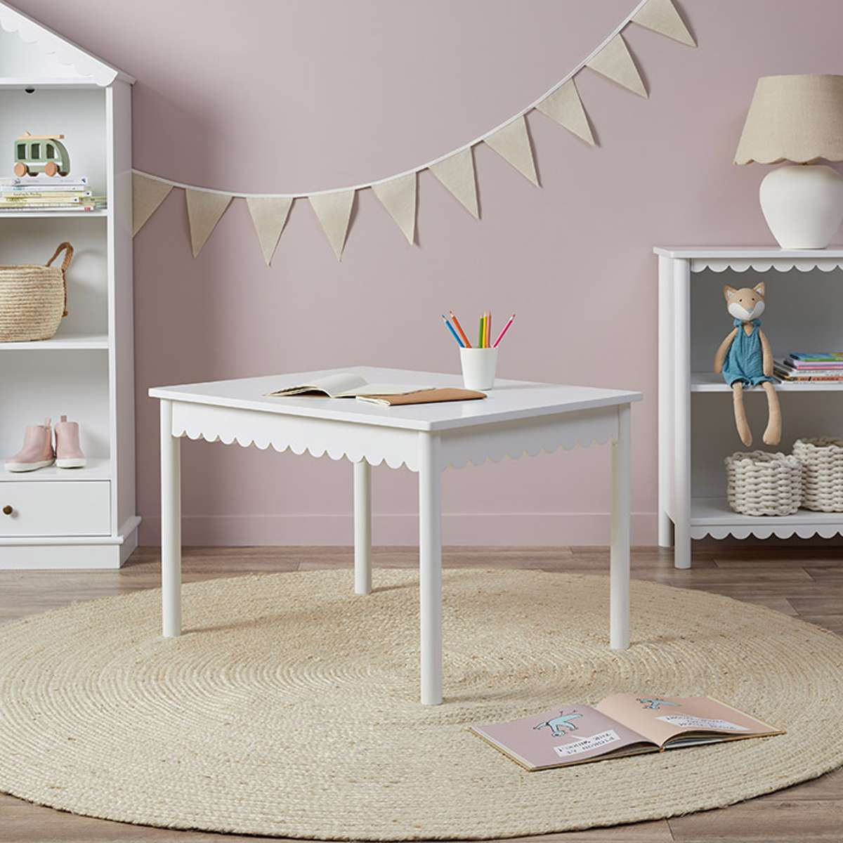 Mini Maisie Scalloped Play Table - White - Mocka New Zealand