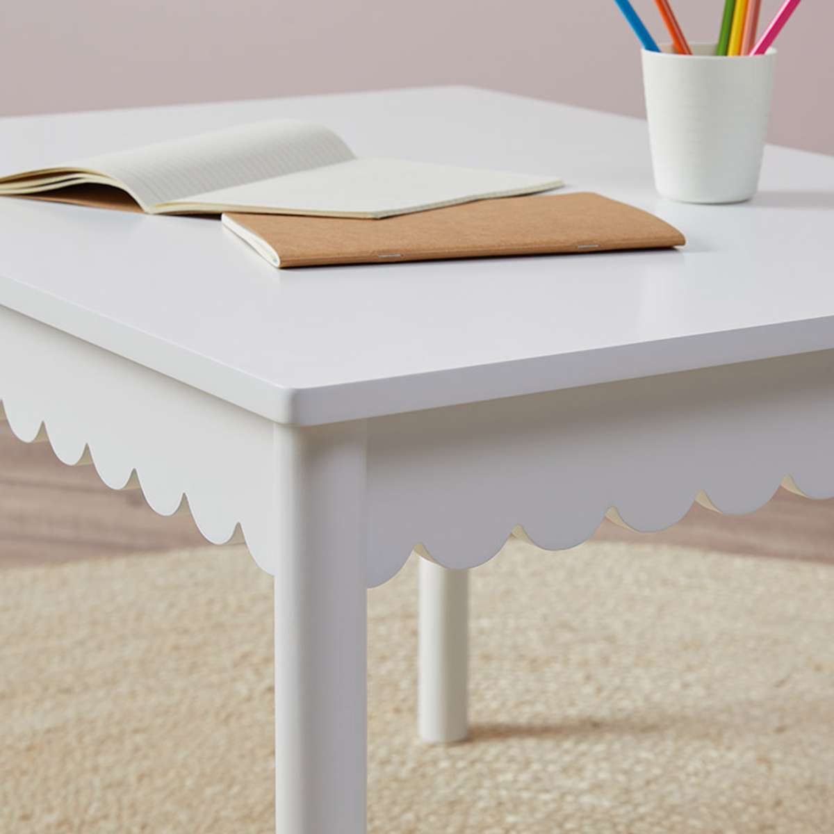Mini Maisie Scalloped Play Table - White - Mocka New Zealand