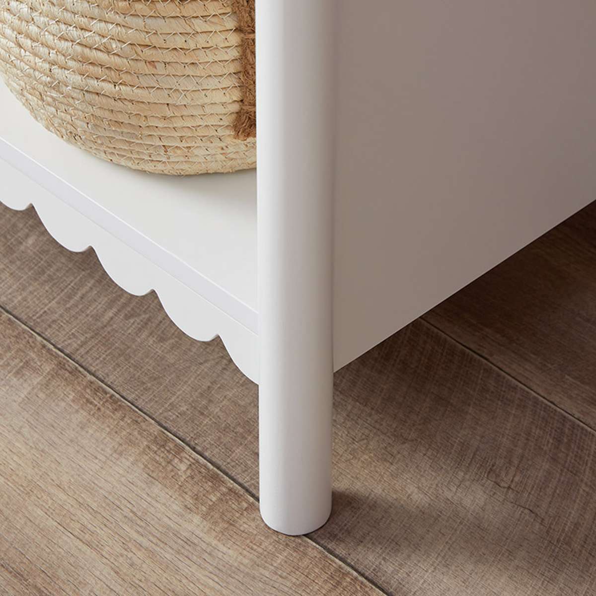 Mini Maisie Scalloped Low Bookcase - White - Mocka New Zealand