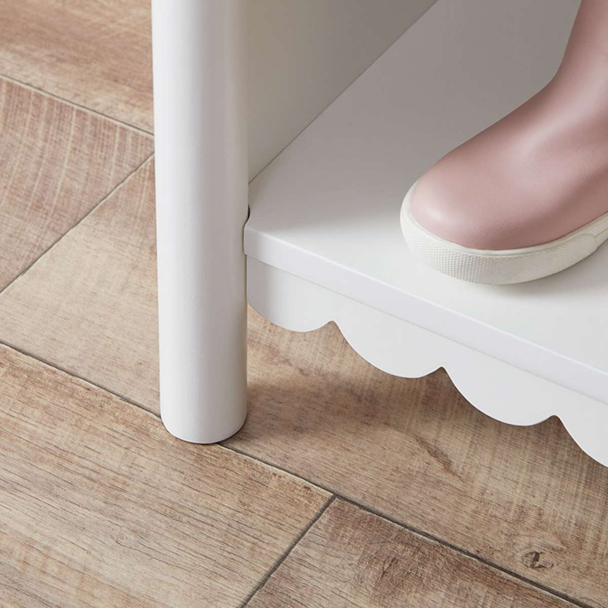 Mini Maisie Scalloped Low Bookcase - White - Mocka New Zealand