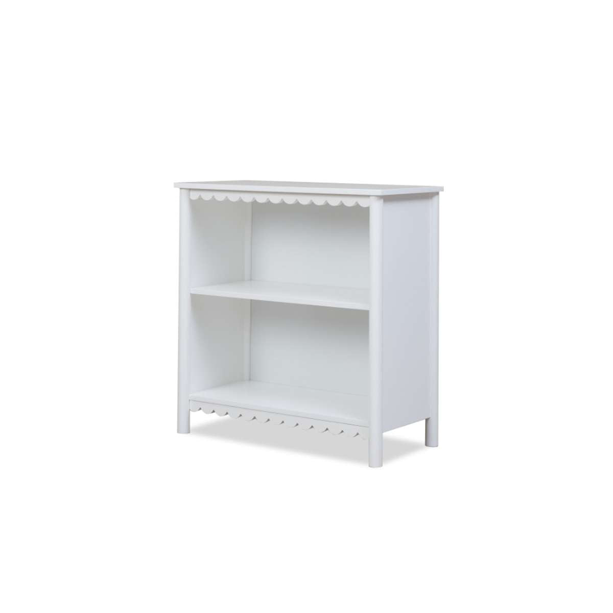 Mini Maisie Scalloped Low Bookcase - White - Mocka New Zealand