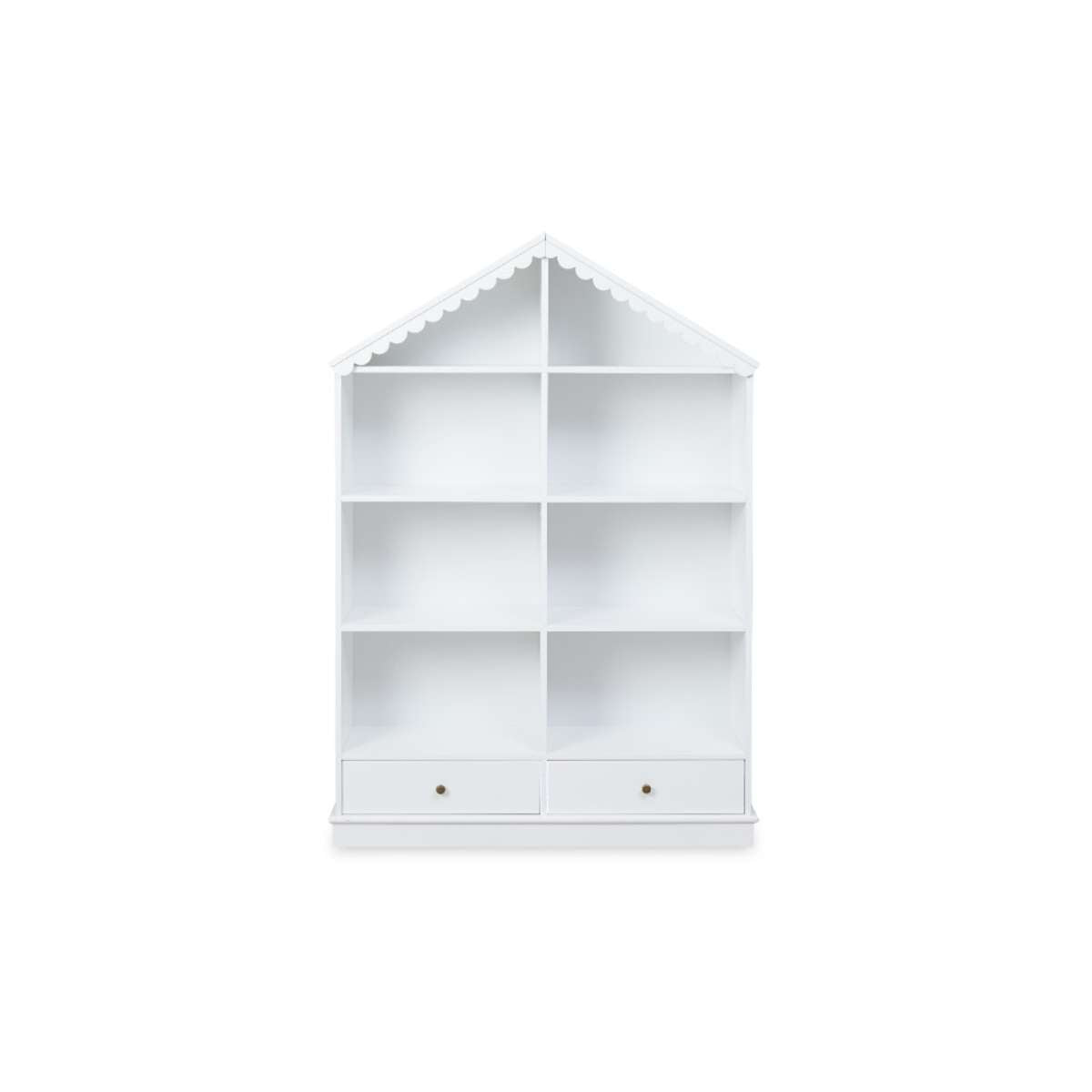 Maisie Scalloped House Bookcase - White - Mocka New Zealand
