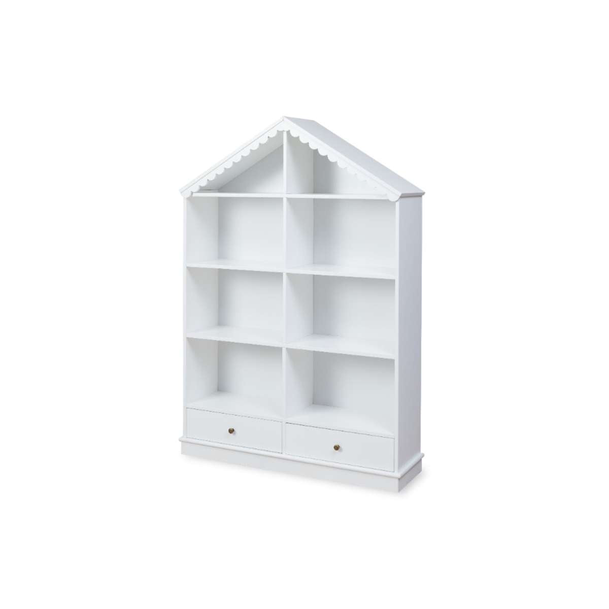 Maisie Scalloped House Bookcase - White - Mocka New Zealand
