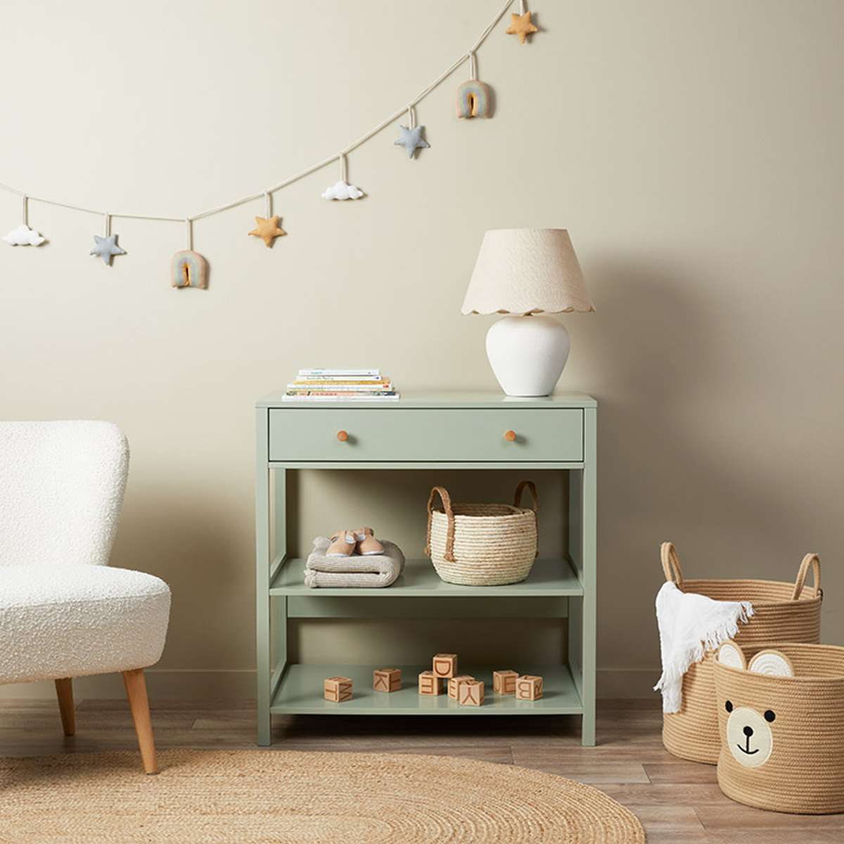 Mocka Change Table With Removable Top - Sage Green - Mocka New Zealand