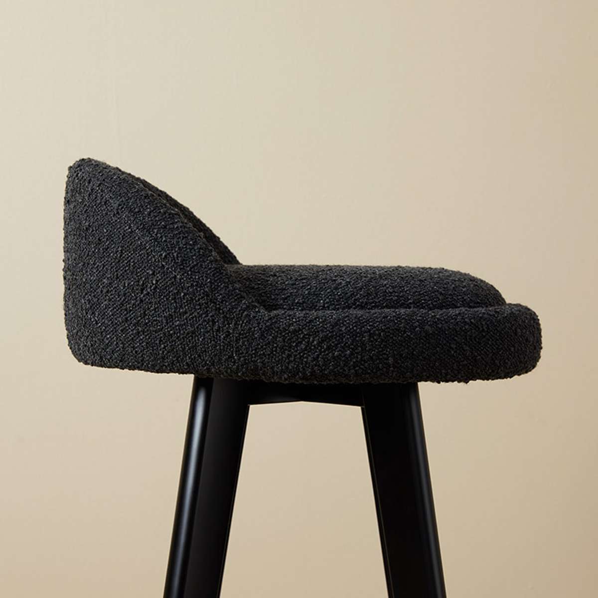 Jamie Bar Stool - Set Of 2 - Black Boucle - Mocka New Zealand