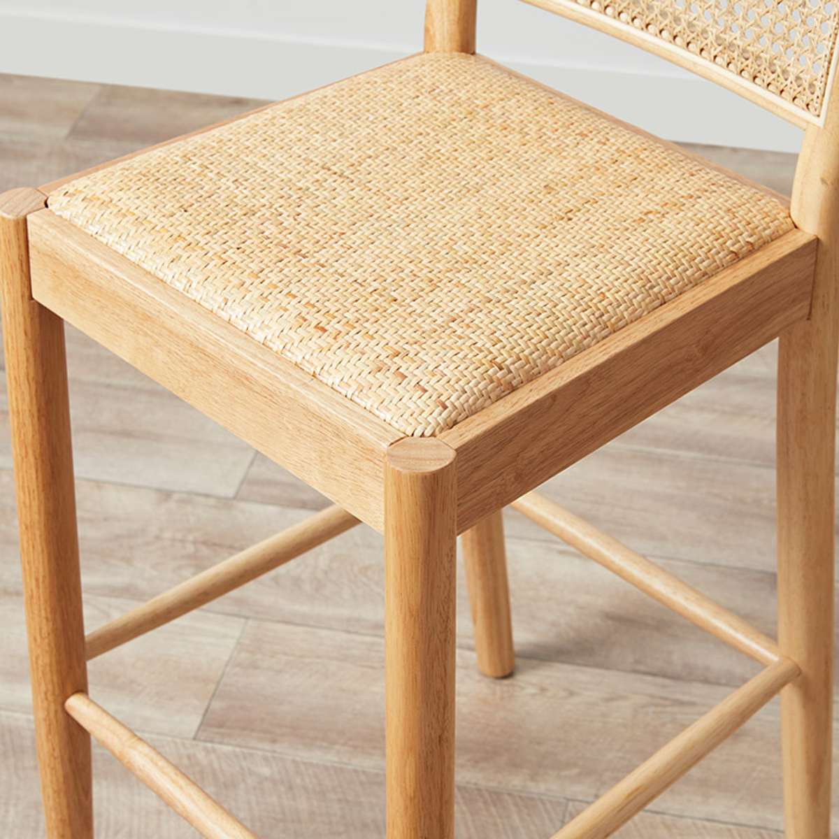 Mateo Curved Rattan Bar Stool - Natural - Mocka New Zealand
