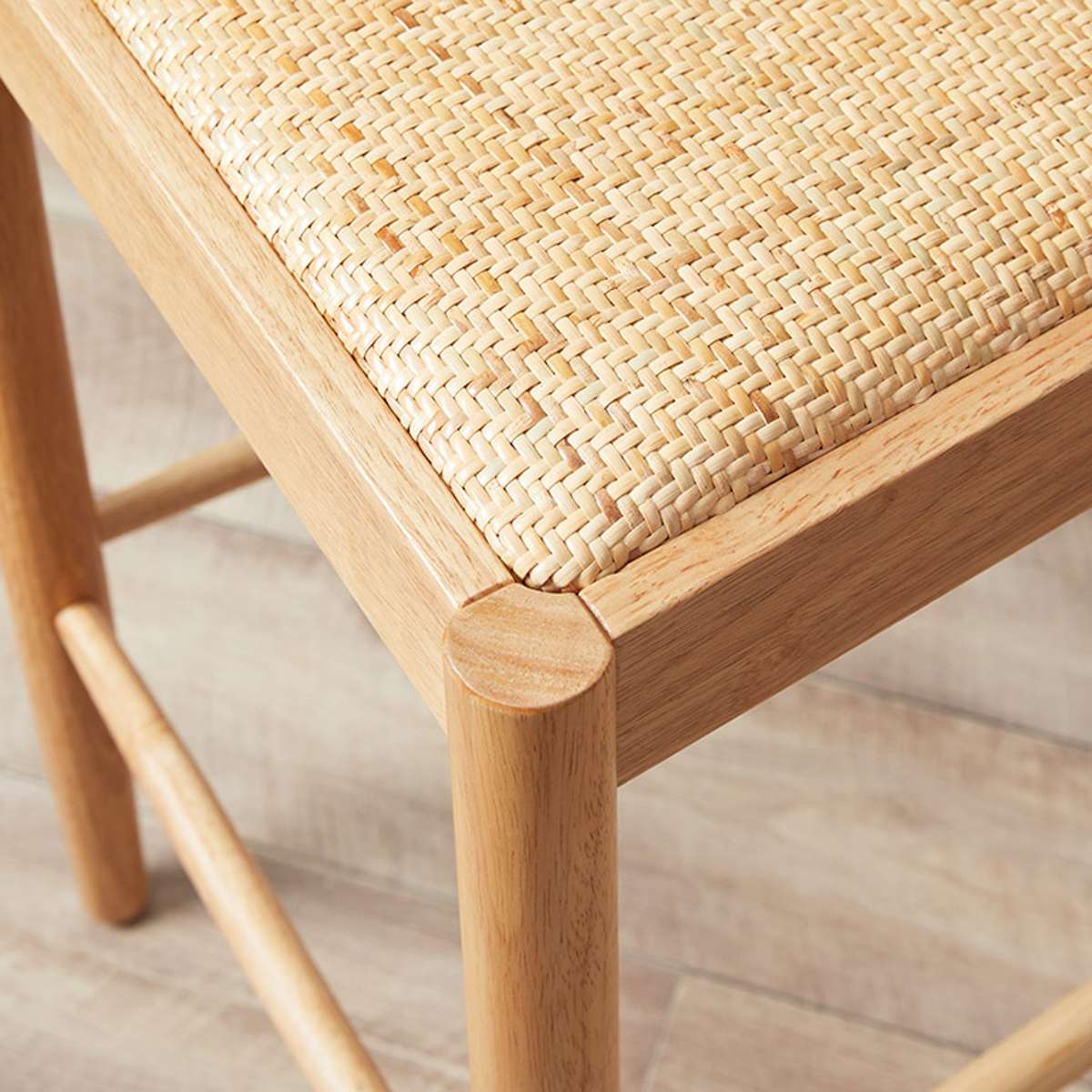 Mateo Curved Rattan Bar Stool - Natural - Mocka New Zealand