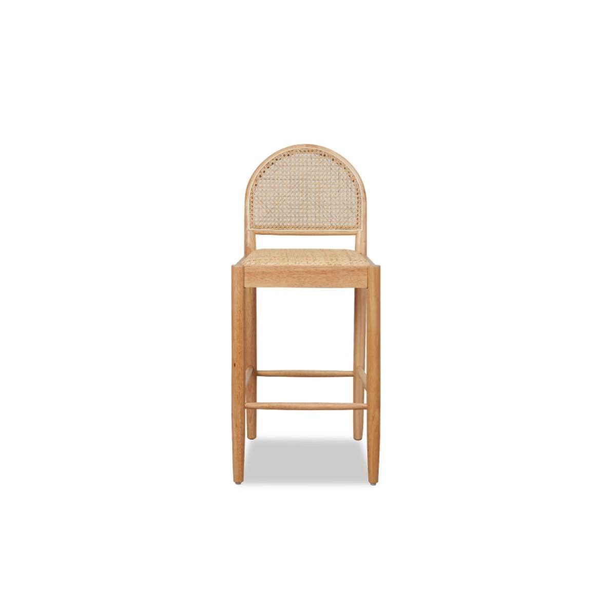 Mateo Curved Rattan Bar Stool - Natural - Mocka New Zealand