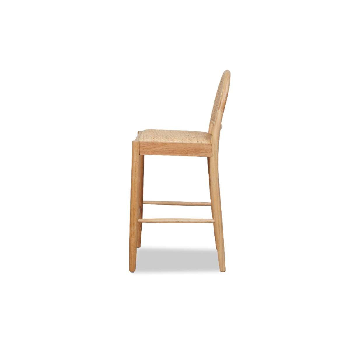 Mateo Curved Rattan Bar Stool - Natural - Mocka New Zealand