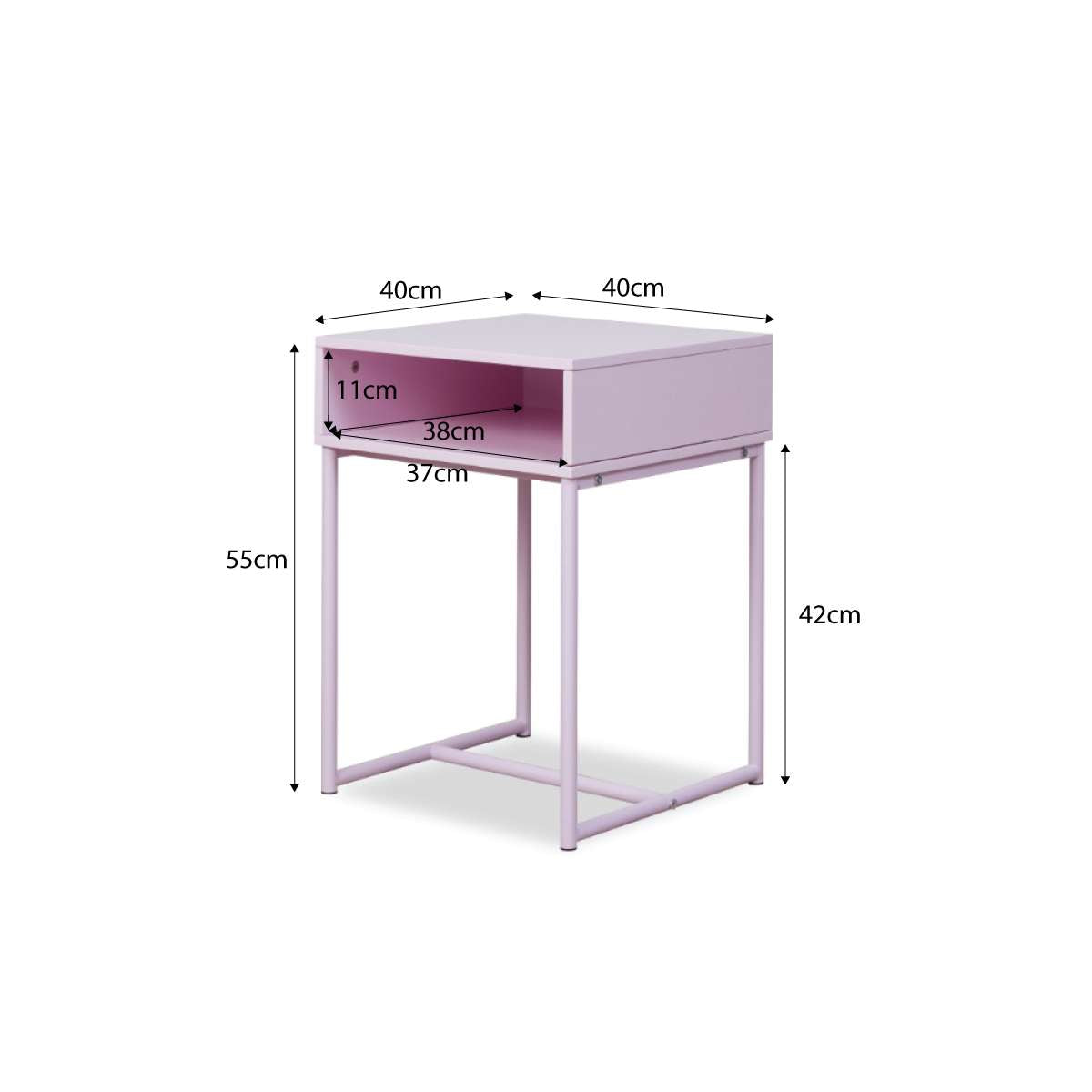 Jude Bedside Table - Lilac - Mocka New Zealand
