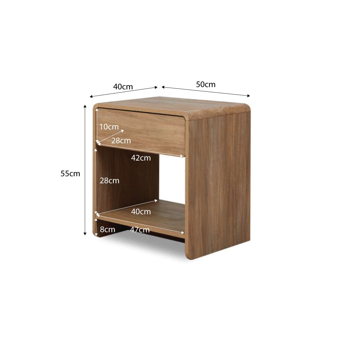 Owen Bedside Table - Walnut - Mocka New Zealand